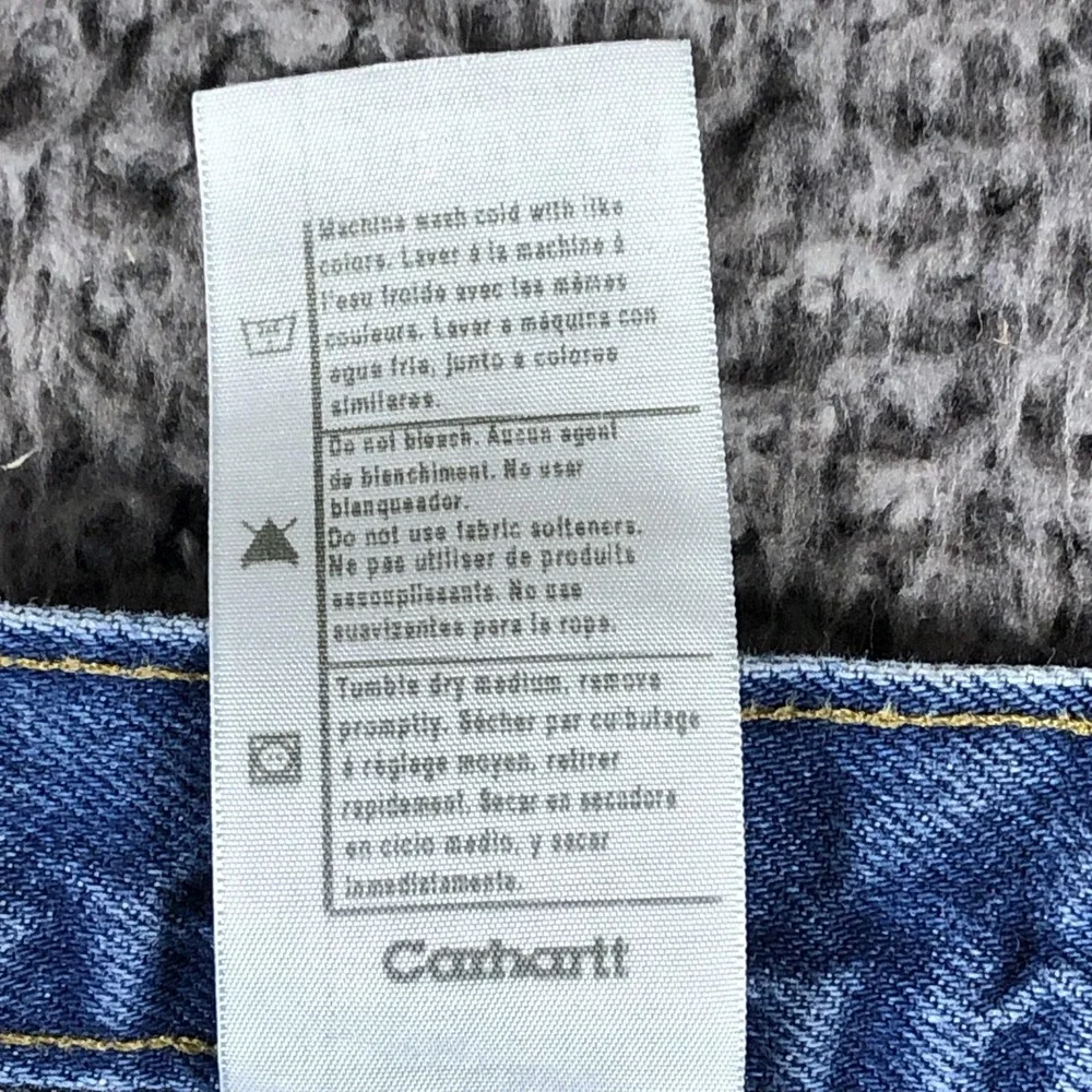 Carhartt B172 DST Jeans Mens 42x36 Blue Med Wash‎ Relaxed Flannel Lined Workwear
